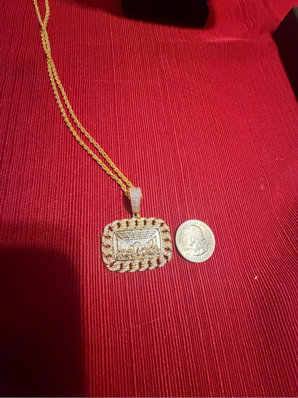 Last Supper Pendant – 14K Gold Plated | Moissanite